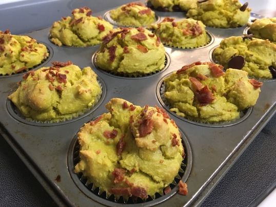 Bacon Topped Guacbread Muffins